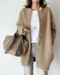 Olive | Women's Fluffy-Knit Open-Front Cardigan