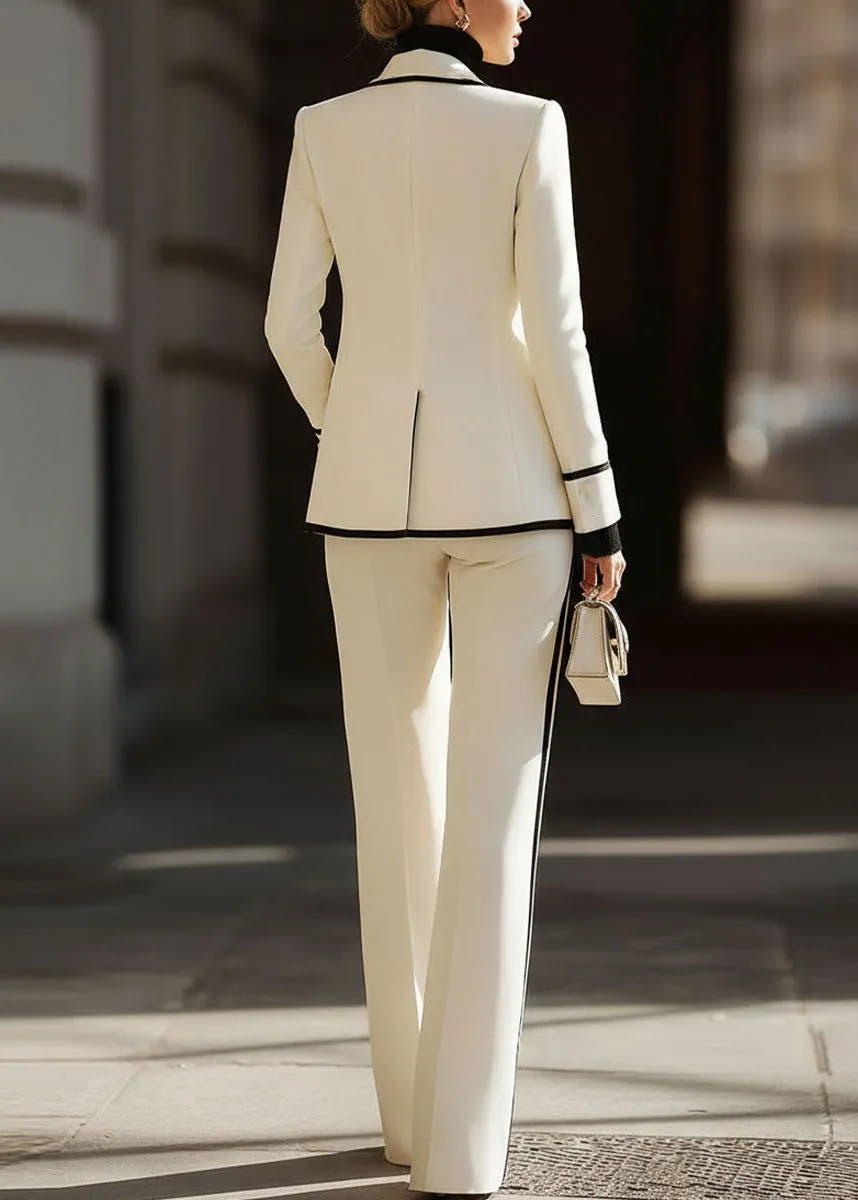 Orla | Women's Contrast Trim Blazer and Trouser Suit Set