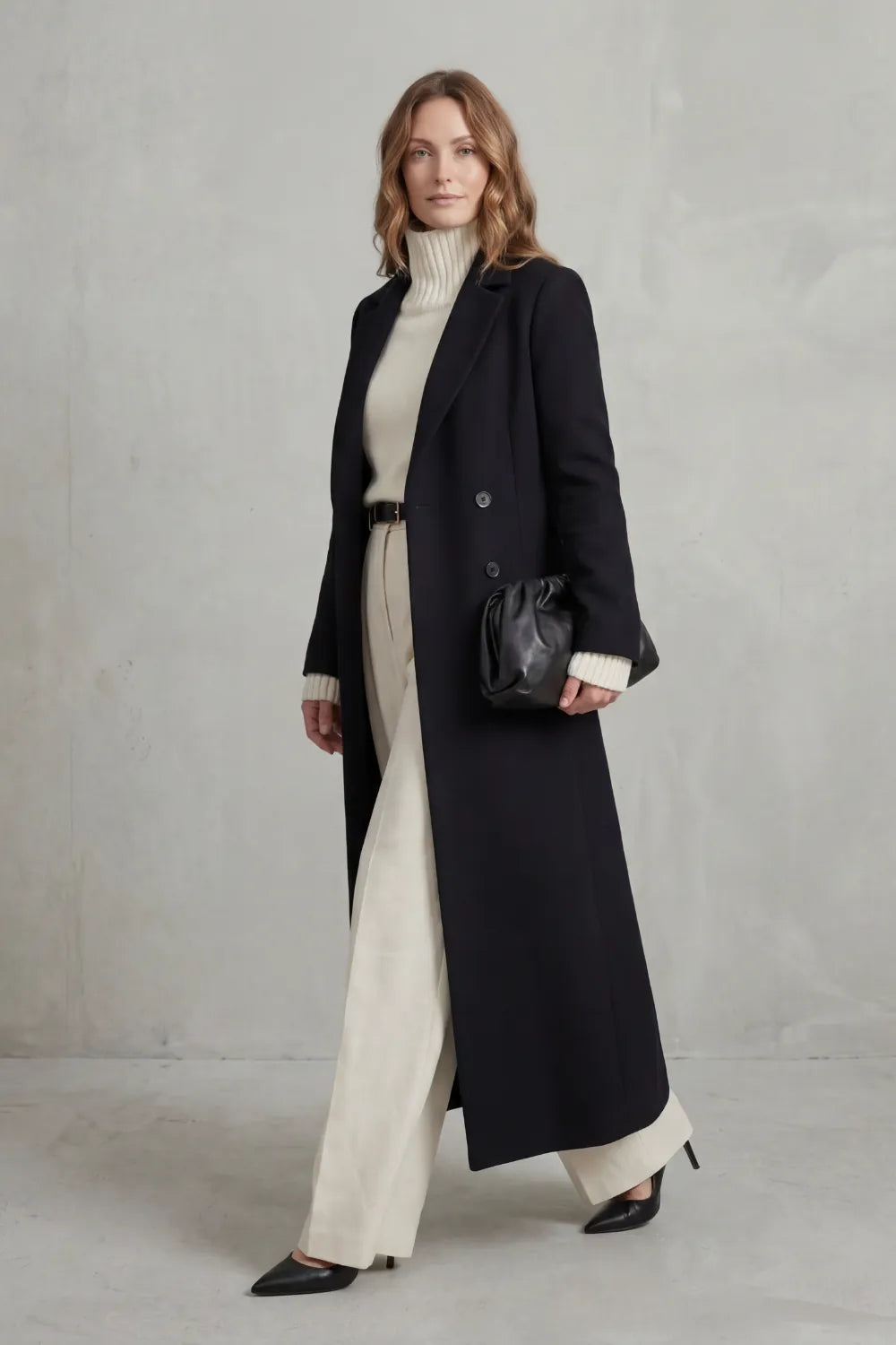 Ottilie | Women's Longline Wool-Effect Tailored Coat