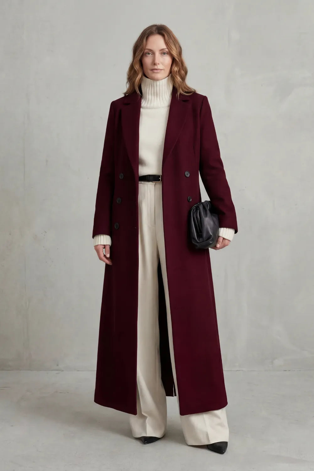 Ottilie | Women's Longline Wool-Effect Tailored Coat