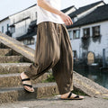 Oversized Bohemian Trousers with Elastic Waist for Men