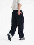 Oversized Fleece-Lined Wide Leg Sweatpants for Men