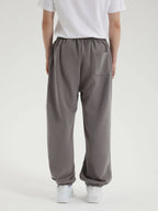 Oversized Fleece-Lined Wide Leg Sweatpants for Men
