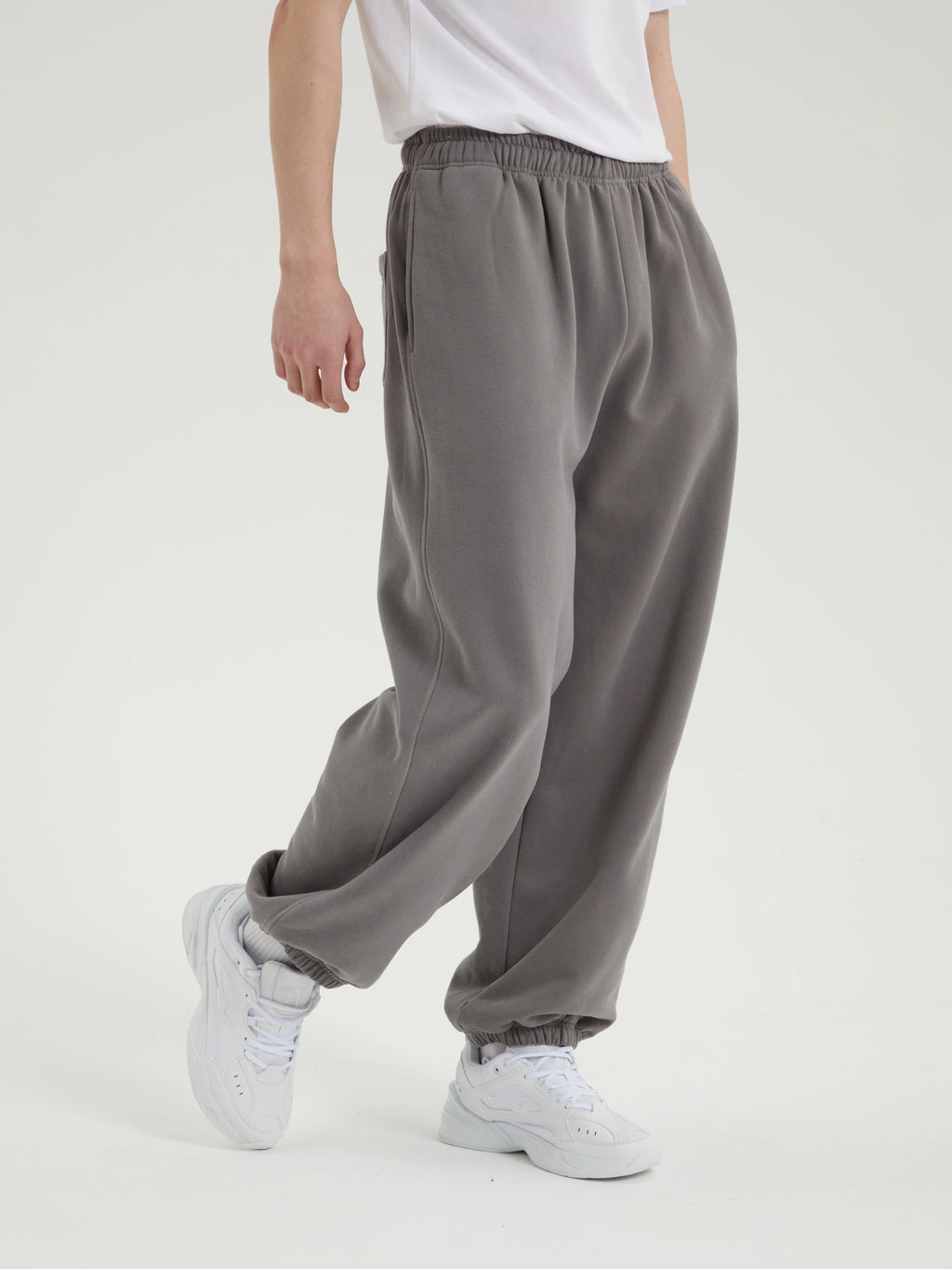 Oversized Fleece-Lined Wide Leg Sweatpants for Men