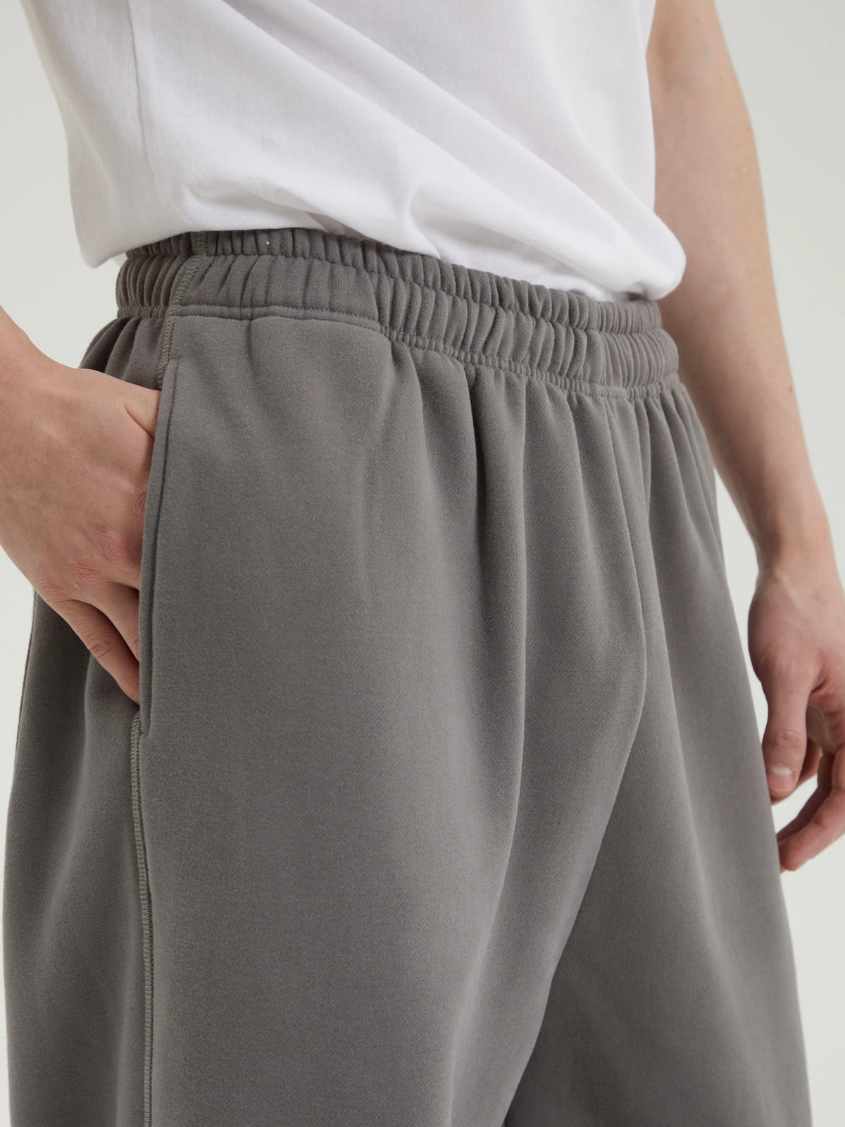 Oversized Fleece-Lined Wide Leg Sweatpants for Men