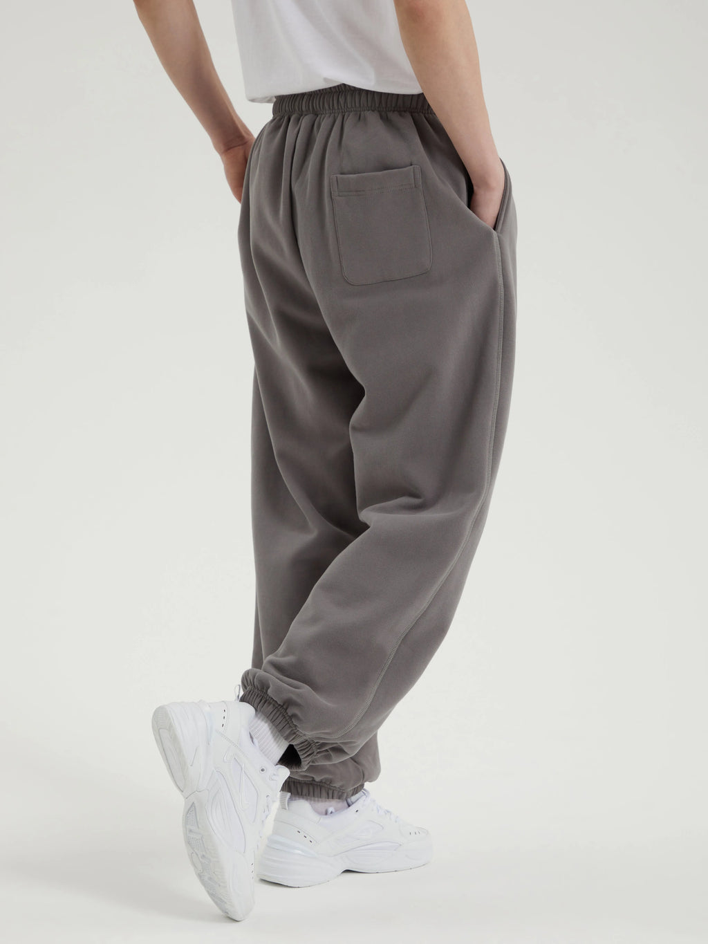 Oversized Fleece-Lined Wide Leg Sweatpants for Men