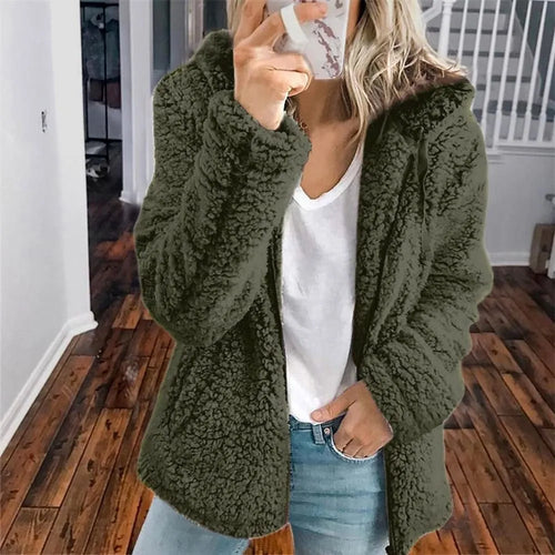 Paloma | Women's Oversized Shearling-Look Hooded Jacket
