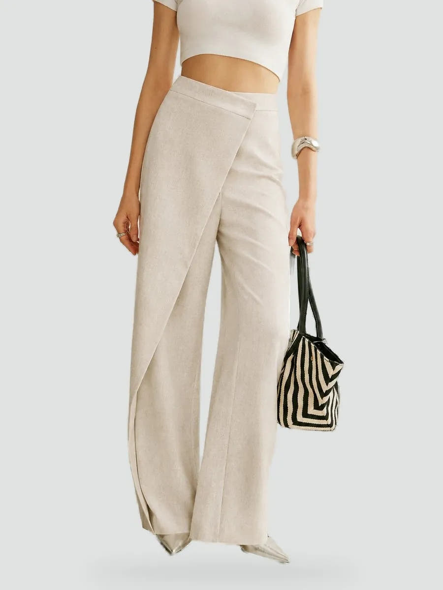Pandora | Women's Asymmetric Wide-Leg Office Trousers