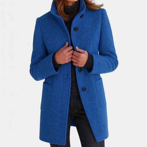 Pauline | Women's Straight-Cut Mid-Length Button Coat
