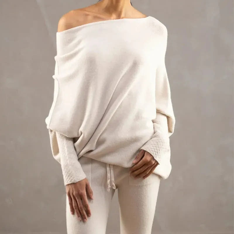 Philippa | Women's Off-Shoulder Loose-Fit Winter Sweater