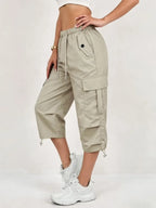 Philomena | Women's Cargo Capri Trousers with Flap Pockets