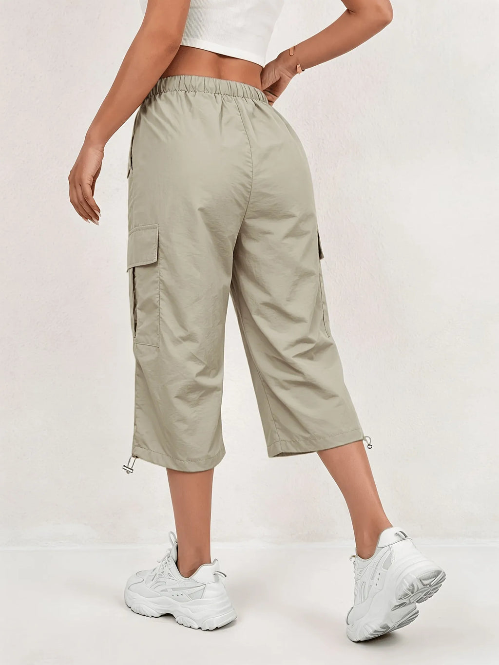 Philomena | Women's Cargo Capri Trousers with Flap Pockets