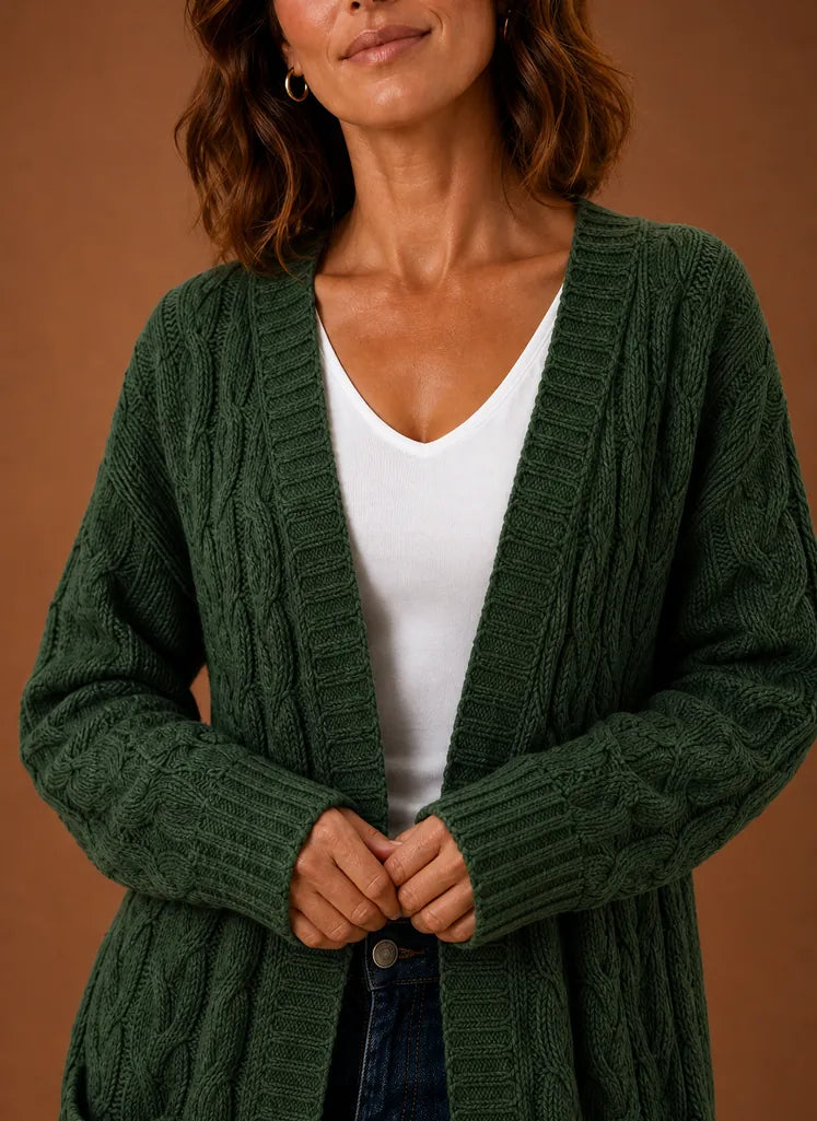 Prudence | Women's Hooded Cable Knit Cardigan