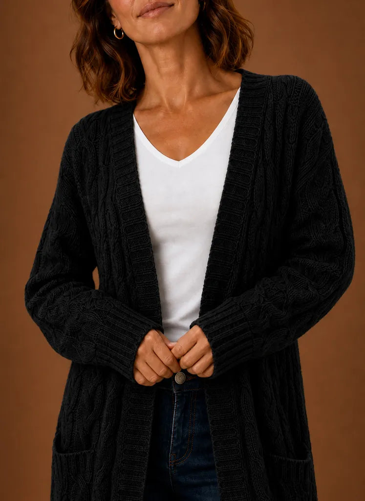Prudence | Women's Hooded Cable Knit Cardigan