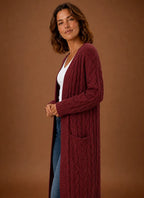 Prudence | Women's Hooded Cable Knit Cardigan