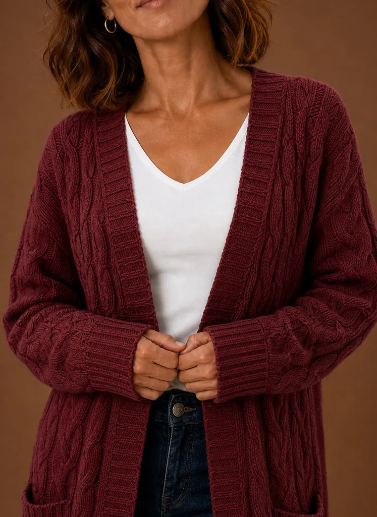Prudence | Women's Hooded Cable Knit Cardigan