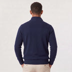 Quarter-Zip Knitted Sweater with Stand Collar for Men