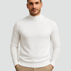 Regular-Fit Fine-Knit Turtleneck Sweater for Men