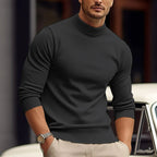 Regular-Fit Fine-Knit Turtleneck Sweater for Men
