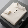 Regular-Fit Long-Sleeve Knit Polo Jumper for Men