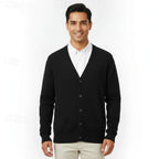 Regular-Fit V-Neck Button-Front Cardigan for Men