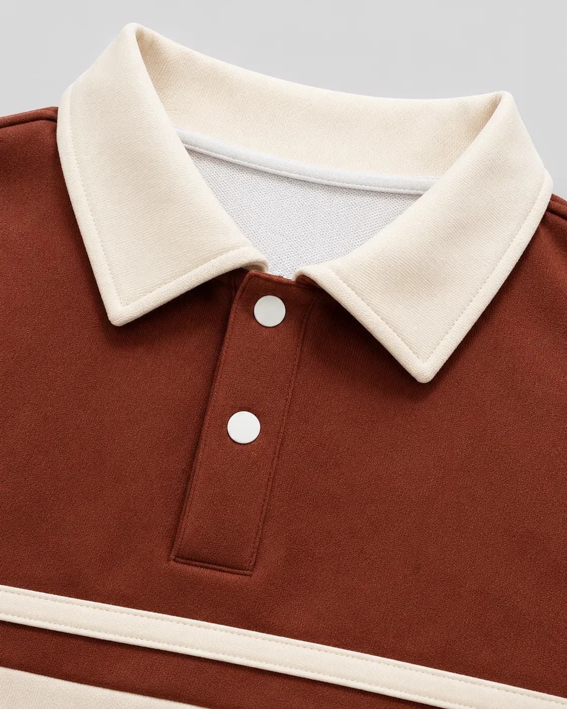 Relaxed Fit Color Block Rugby Polo Sweater for Men