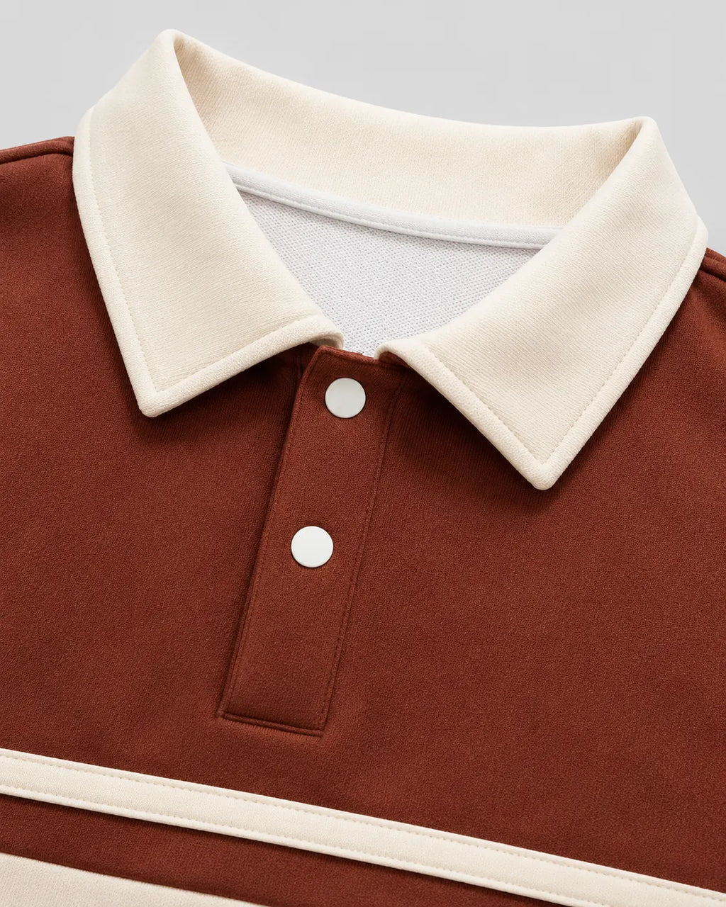 Relaxed Fit Color Block Rugby Polo Sweater for Men