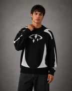 Relaxed-Fit Drop-Shoulder Graphic Knit Sweater for Men