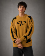 Relaxed-Fit Drop-Shoulder Graphic Knit Sweater for Men