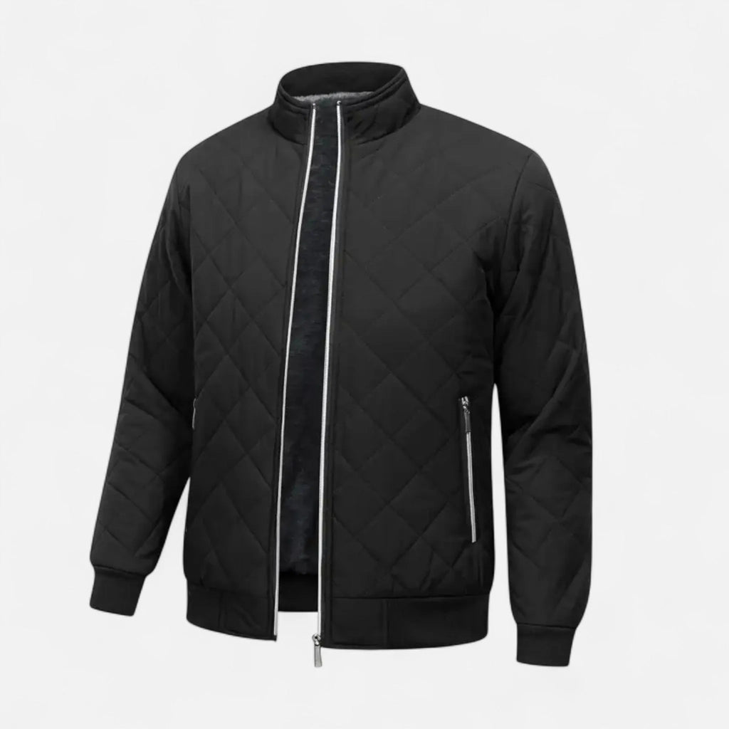 Relaxed-Fit Quilted Fleece-Lined Winter Jacket for Men