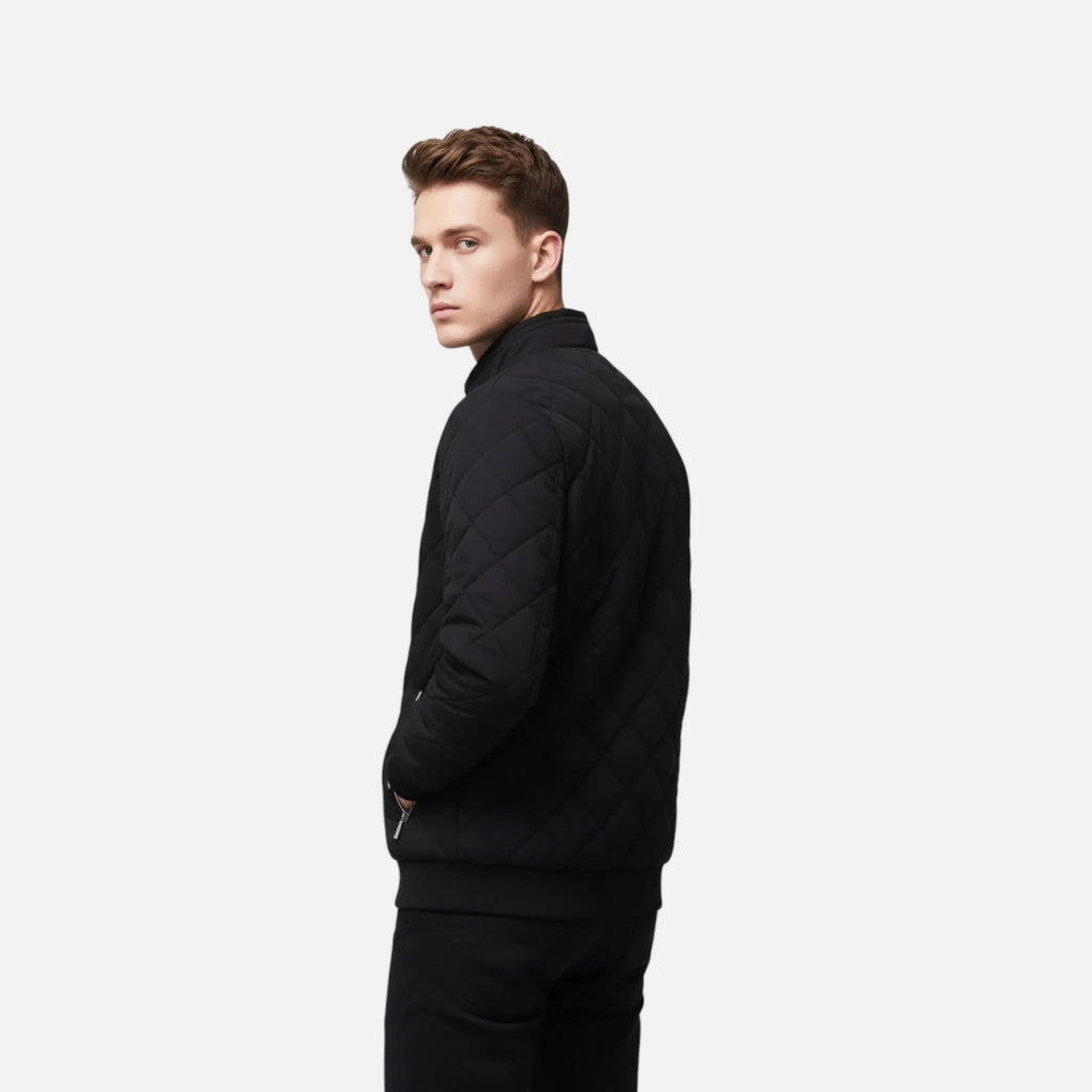 Relaxed-Fit Quilted Fleece-Lined Winter Jacket for Men
