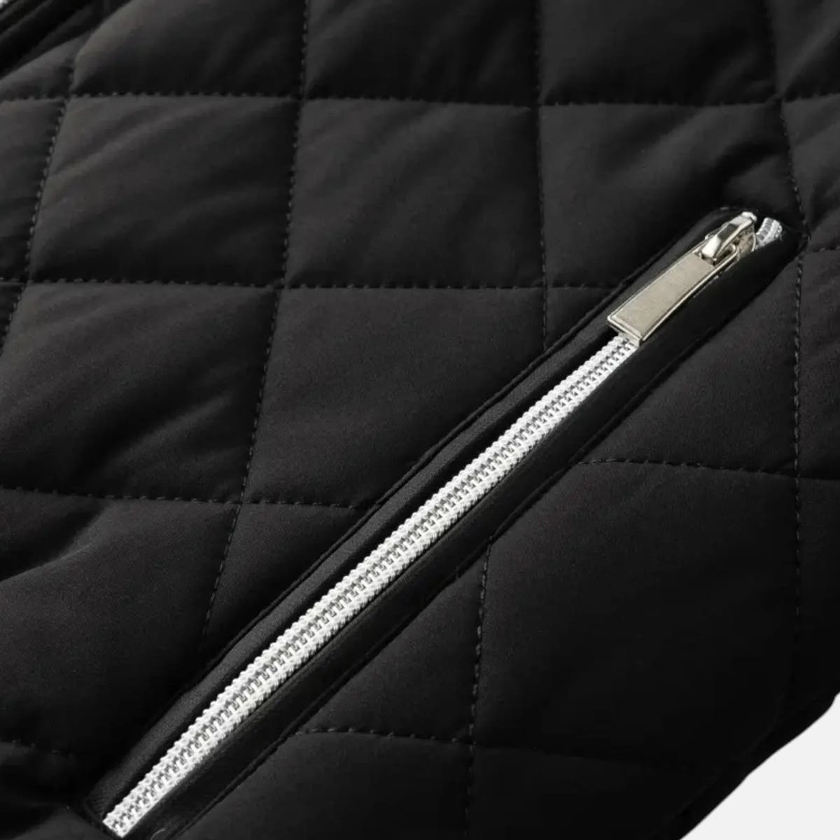 Relaxed-Fit Quilted Fleece-Lined Winter Jacket for Men