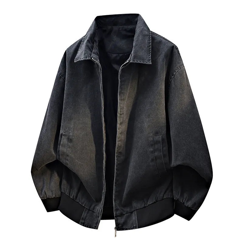 Relaxed-Fit Vintage Wash Bomber Jacket for Men