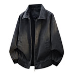 Relaxed-Fit Vintage Wash Bomber Jacket for Men