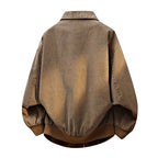 Relaxed-Fit Vintage Wash Bomber Jacket for Men