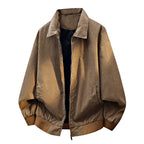 Relaxed-Fit Vintage Wash Bomber Jacket for Men