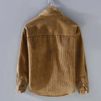 Relaxed Fleece-Lined Corduroy Shacket Jacket for Men