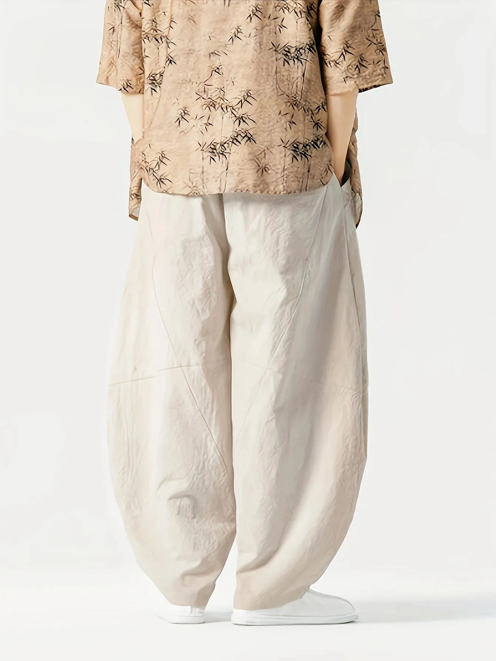 Relaxed Oversized Wide Leg Cotton Trousers for Men
