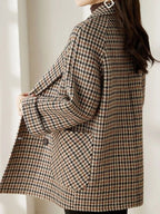 Rhea | Women's Oversized Houndstooth Wool-Effect Coat