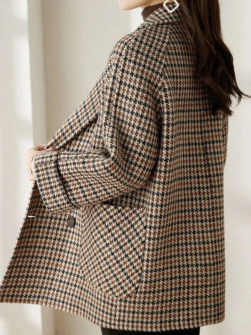 Rhea | Women's Oversized Houndstooth Wool-Effect Coat