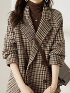 Rhea | Women's Oversized Houndstooth Wool-Effect Coat