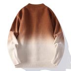 Ribbed-Crew Relaxed Knit Button-Up Cardigan for Men