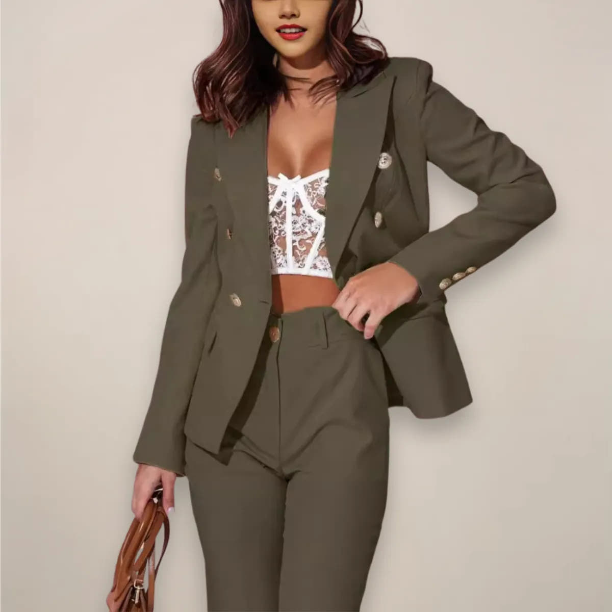 Roxana | Women's Double-Breasted Blazer and Trouser Suit