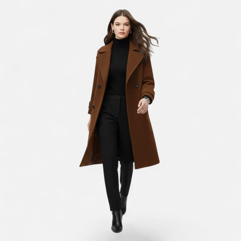 Selena | Women's Double-Breasted Structured Slim Coat