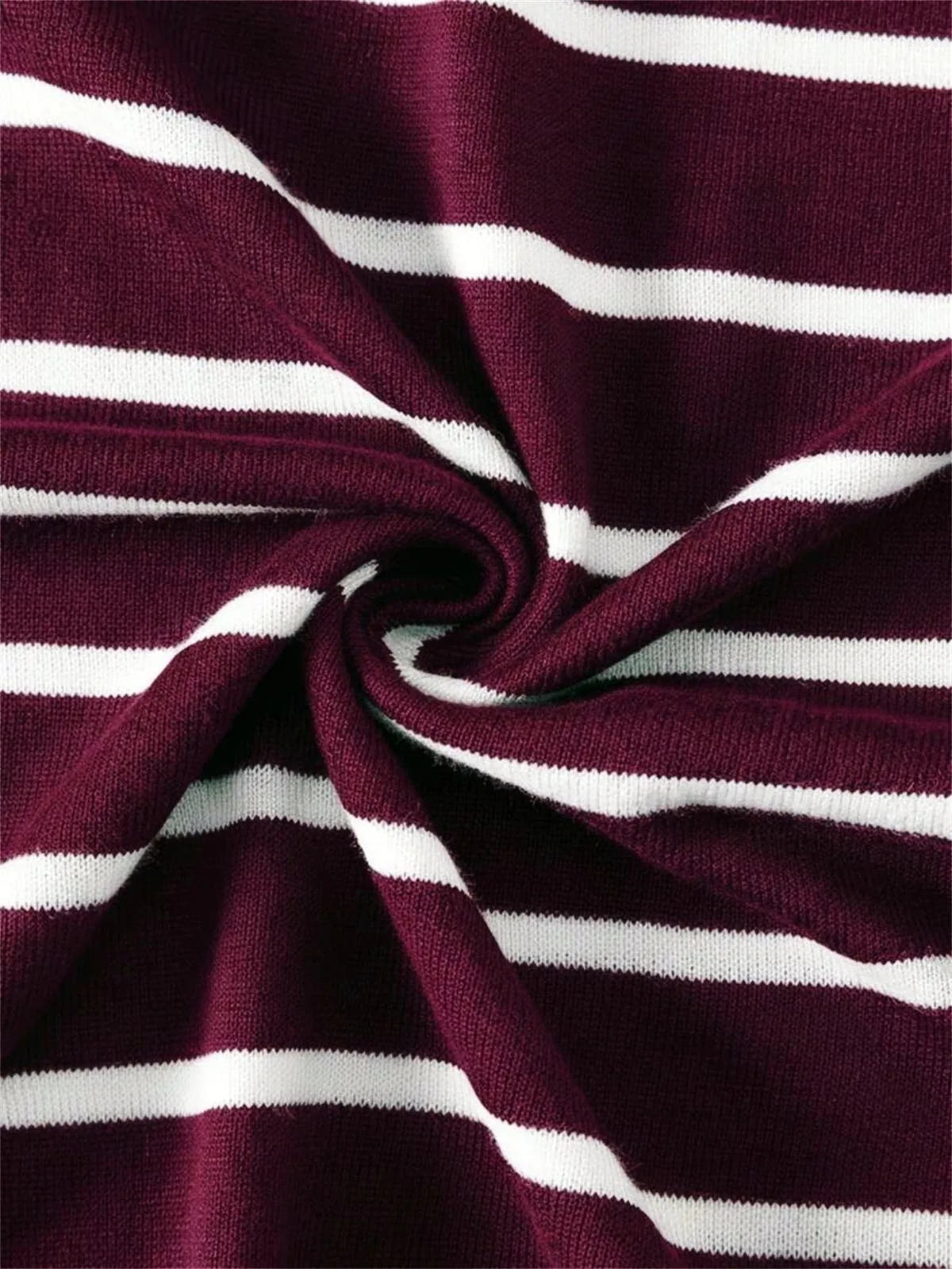 Short-Sleeve Striped Knit T-Shirt with Round Neck for Men