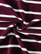 Short-Sleeve Striped Knit T-Shirt with Round Neck for Men