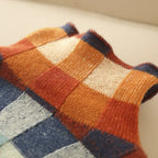 Sibyl | Women's Check-Pattern Stand-Collar Sweater