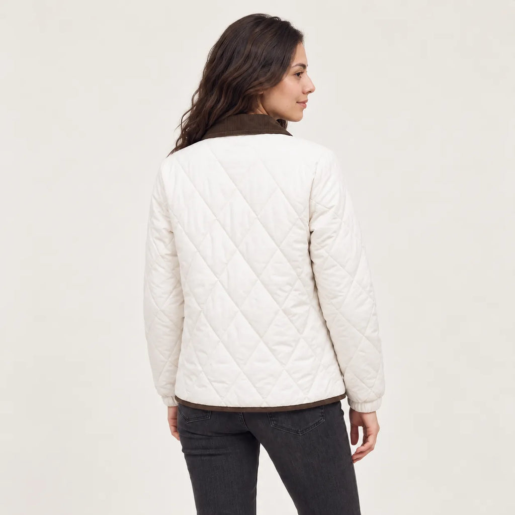 Simone | Women's Quilted Jacket with Corduroy Collar