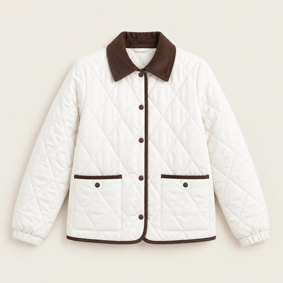 Simone | Women's Quilted Jacket with Corduroy Collar