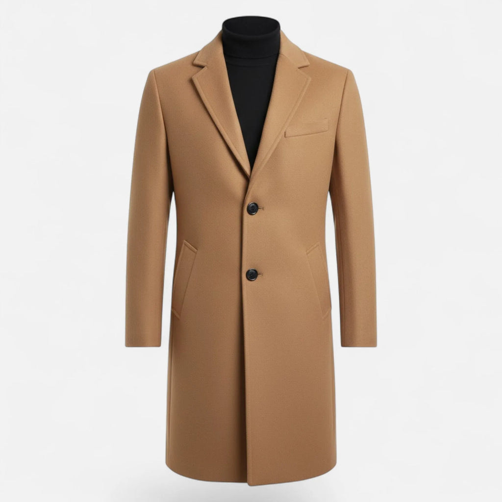 Single-Breasted Classic Trench Coat for Men